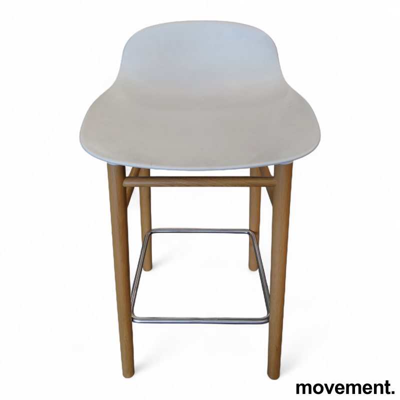Form Barstol 75cm Hvitt sete, ben i - 2 / 3