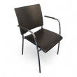 Spira armchair 4 legs Sort skinn, - 1 / 3