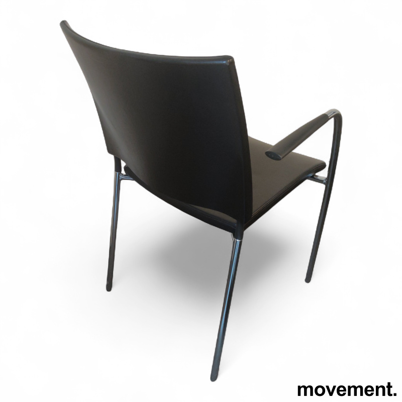 Spira armchair 4 legs Sort skinn, - 2 / 3