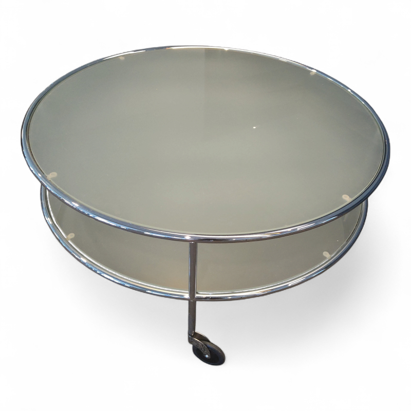 Chicago table Ø=90cm Frostet glass,