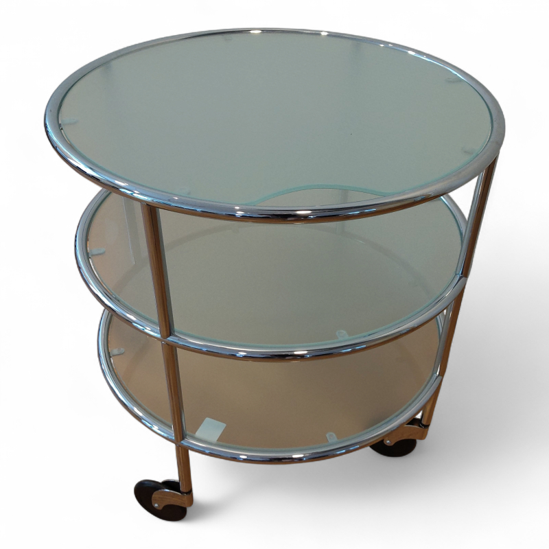 Chicago table Ø=54cm Frostet glass,