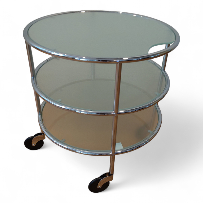 Chicago table Ø=54cm Frostet glass,