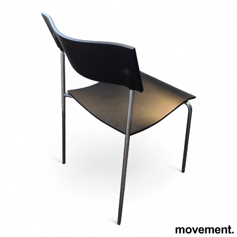 Campus stol Sortlakkert finer, krom - 2 / 2