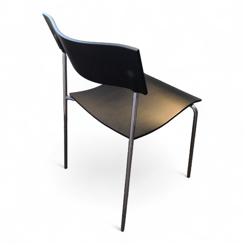 Campus stol Sortlakkert finer, krom