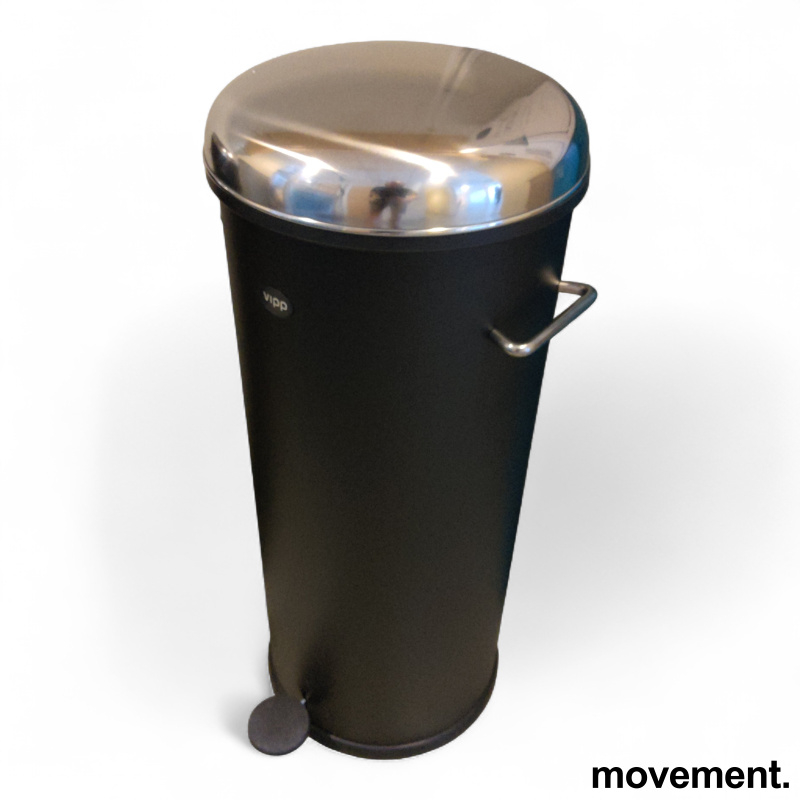 Vipp017 Pedal Bin 30L Sort, lokk i