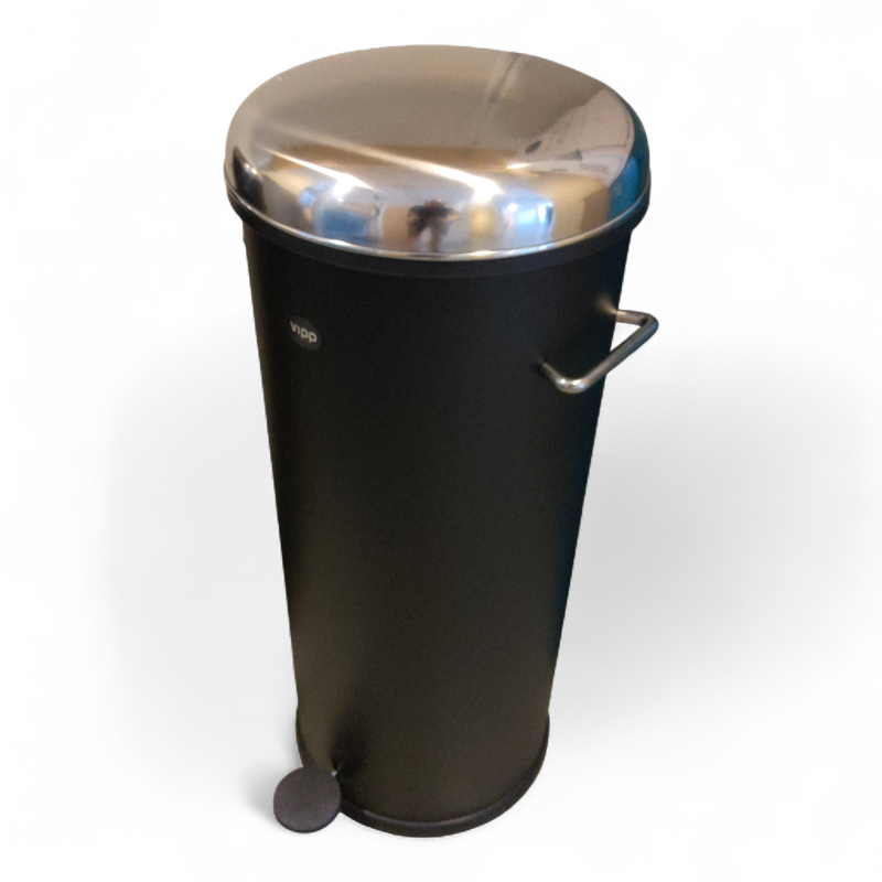Vipp017 Pedal Bin 30L Sort, lokk i