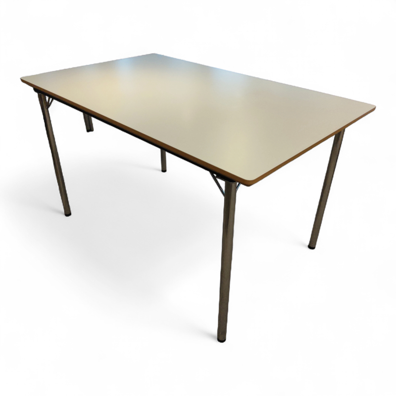 Kantinebord 130x80cm, 4 ben Hvit