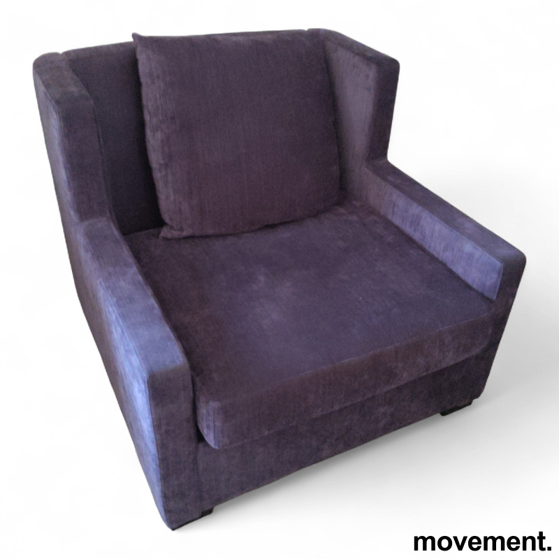 Lenestol 88x92cm Lilla velourstoff, - 1 / 3