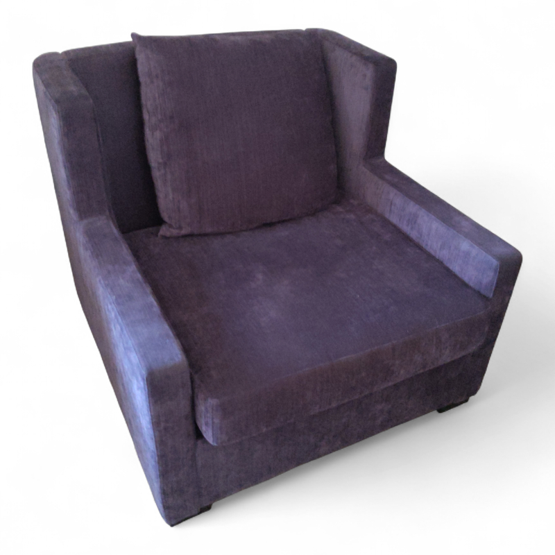 Lenestol 88x92cm Lilla velourstoff,