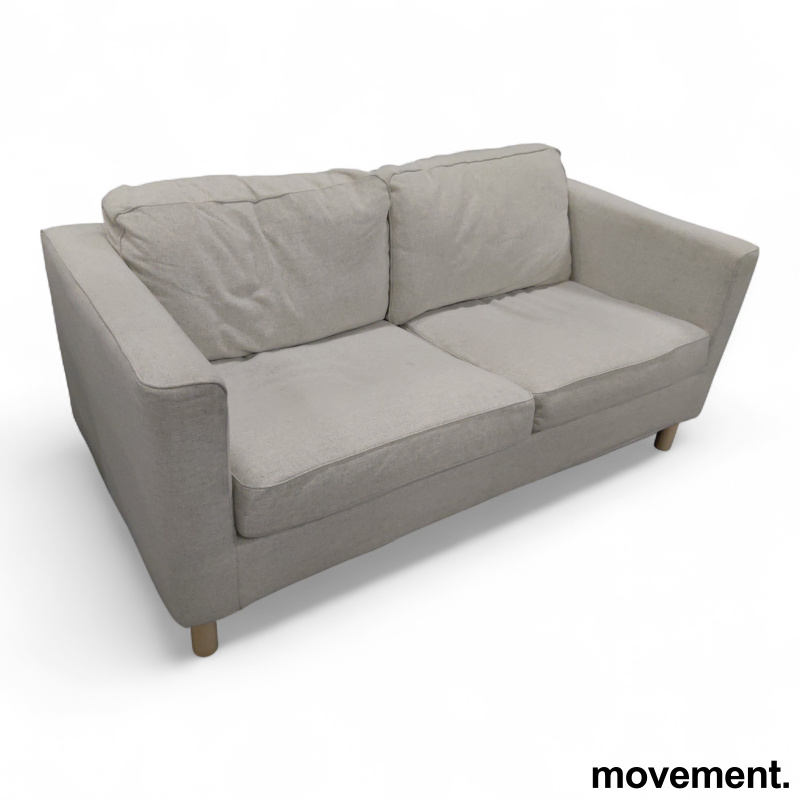 Pårup 2-seter sofa Beige stoff, ben - 1 / 2