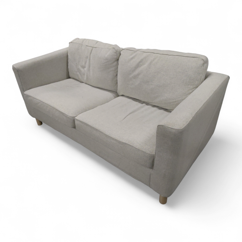 Pårup 2-seter sofa Beige stoff, ben