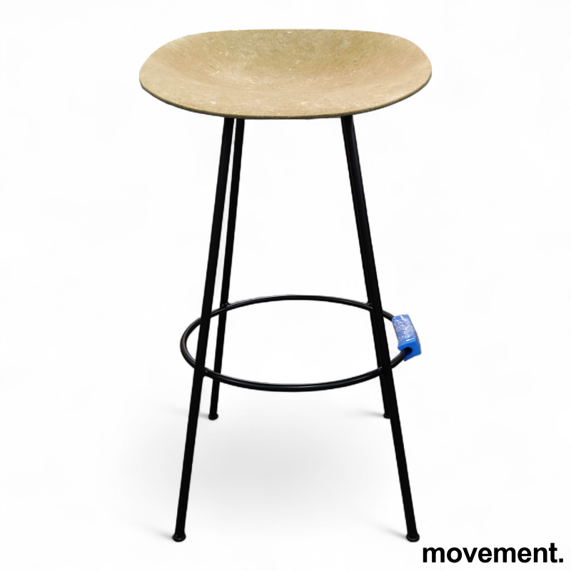 Mat barstool 75cm Hemp, ben i sort,