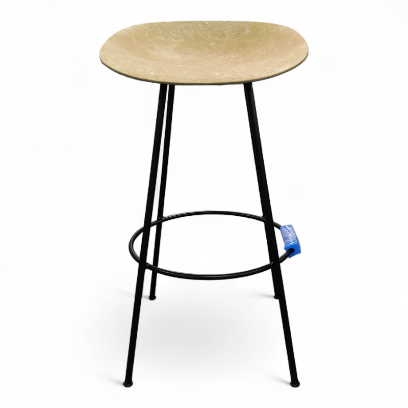 Mat barstool 75cm Hemp, ben i sort,