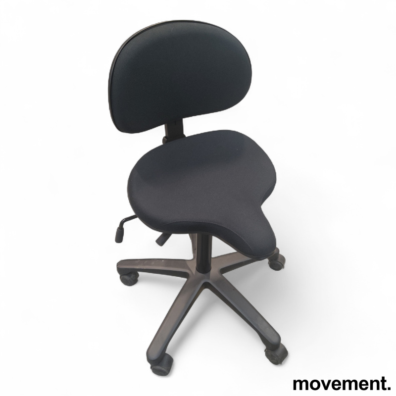 Support sadelstol Sort stoff, sort - 1 / 3