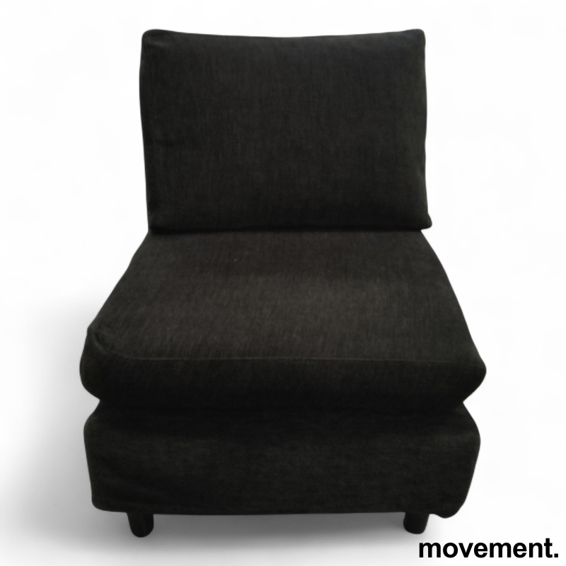 Loungestol Sort stoff, Pent brukt - 2 / 4