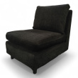 Loungestol Sort stoff, Pent brukt - 1 / 4
