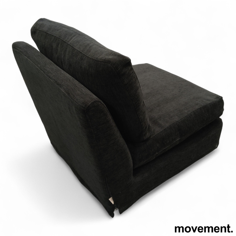 Loungestol Sort stoff, Pent brukt - 3 / 4