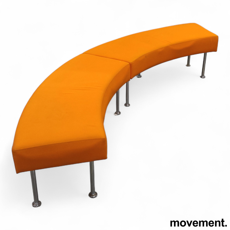 Longo buet benk 260cm Orange stoff, - 1 / 3