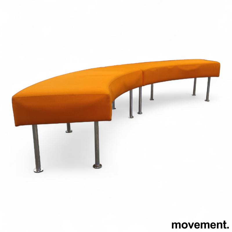 Longo buet benk 260cm Orange stoff, - 3 / 3