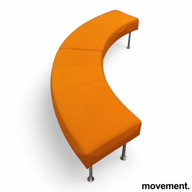 Longo buet benk 260cm Orange stoff, - 2 / 3