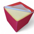 Puff 45x45x45cm Mørk rosa avtagbart - 2 / 2