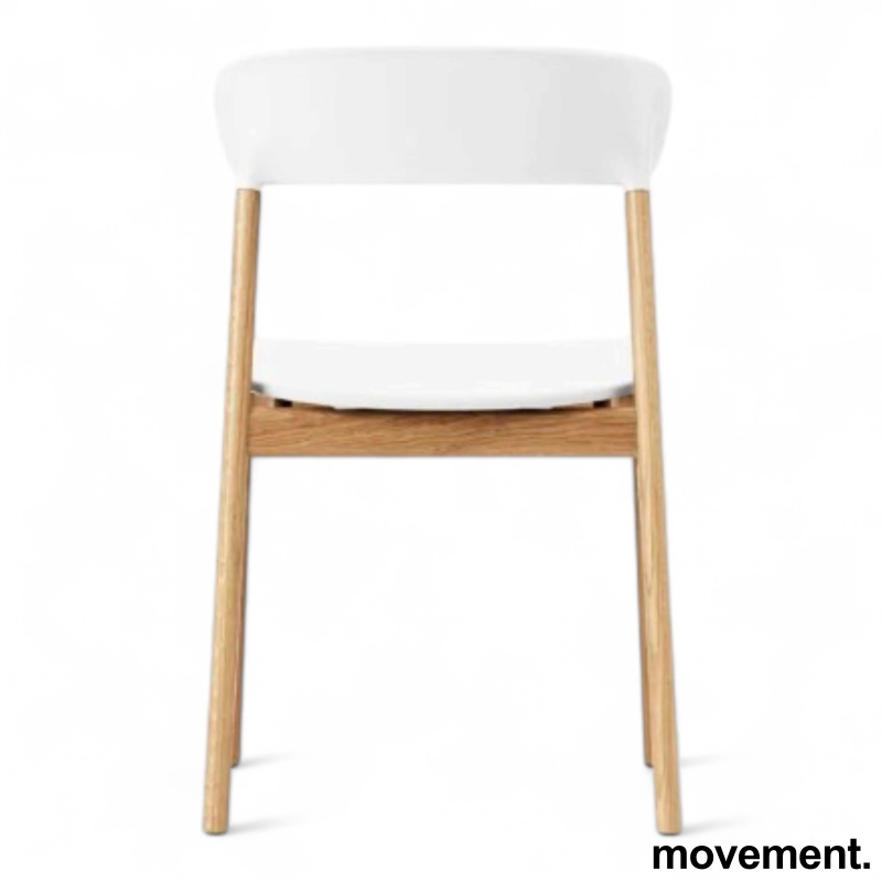 Herit Chair Hvit plast, ben i eik, - 2 / 2