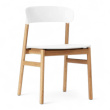 Herit Chair Hvit plast, ben i eik, - 1 / 2