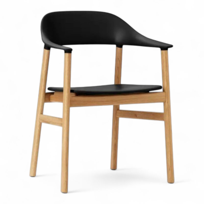 Herit armchair Sort plast, ben i