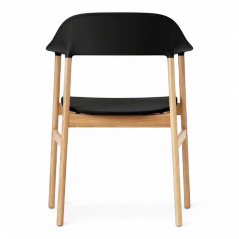 Herit armchair Sort plast, ben i