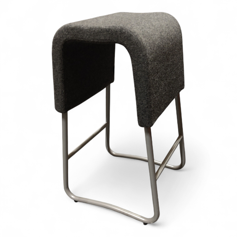 Plint barstol 38cm, lav Gråmelert