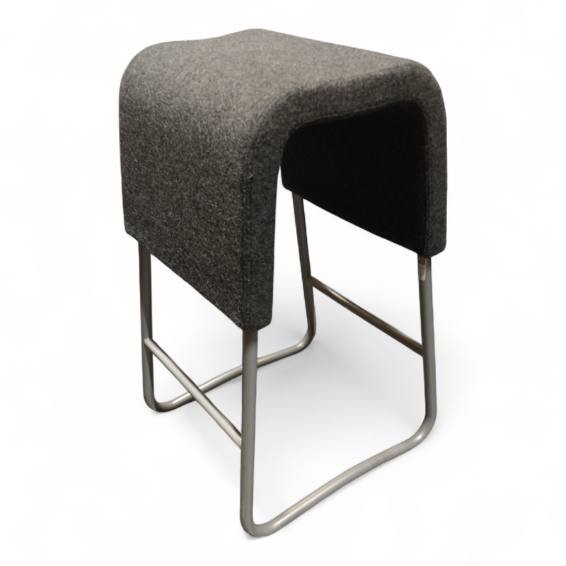 Plint barstol 38cm, lav Gråmelert
