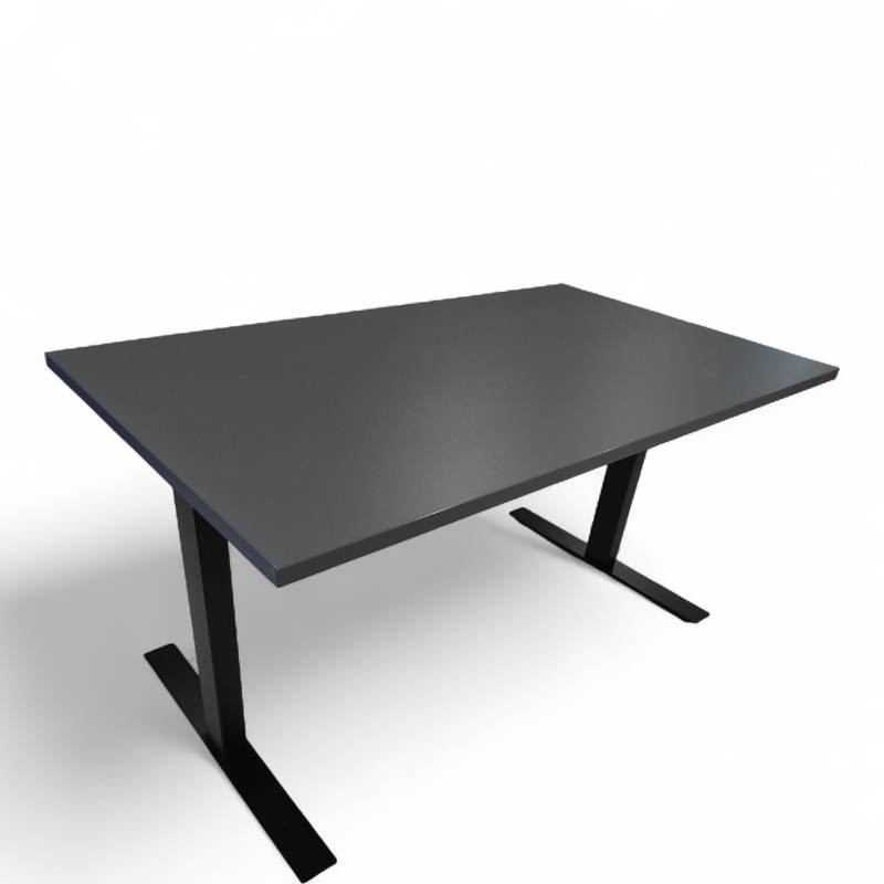 Kantinebord 140x80cm, T-ben Mørk