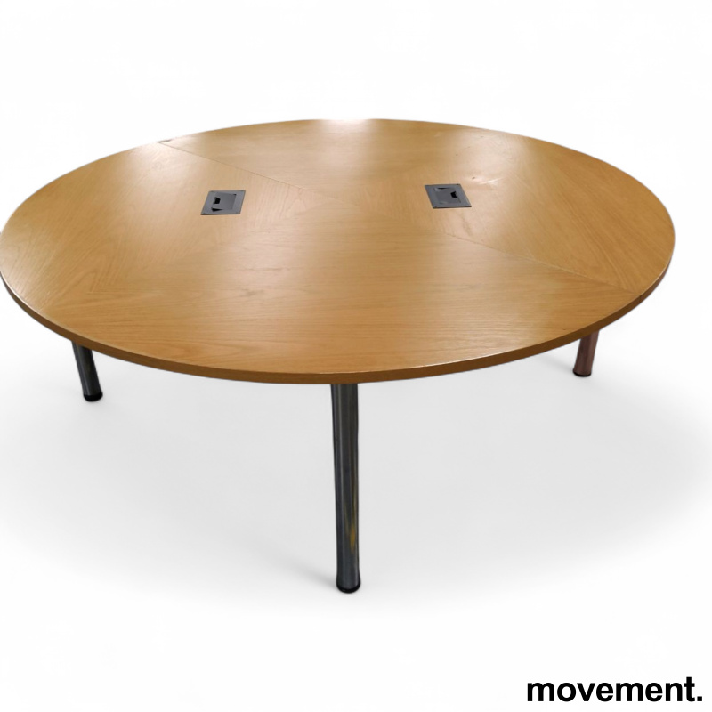 Møtebord Ø=200cm Eik finer, ben i - 1 / 2