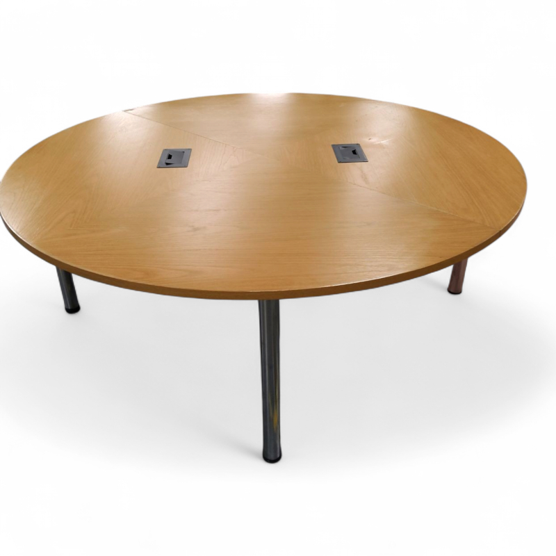 Møtebord Ø=200cm Eik finer, ben i