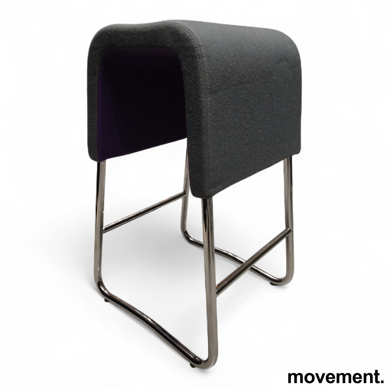 Plint barstol 38cm, lav Grått stoff - 2 / 2