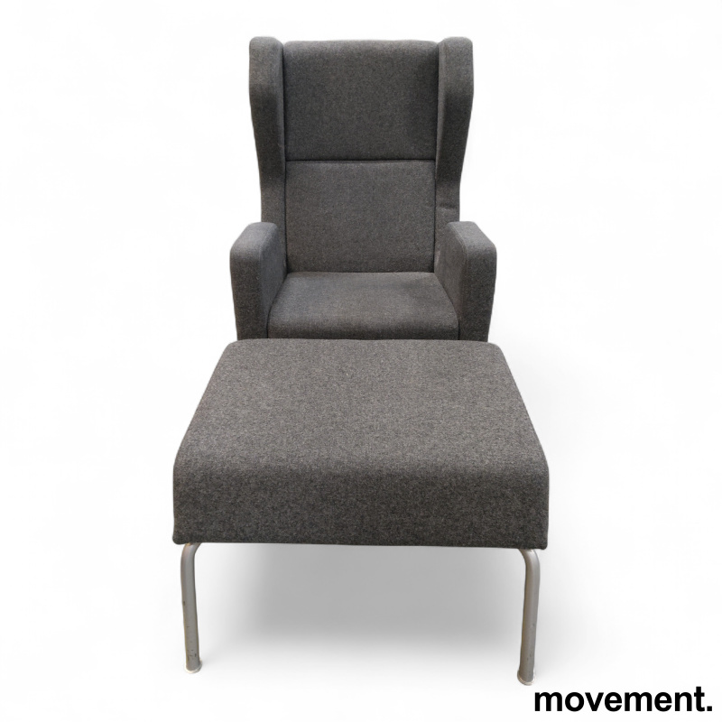 Drop loungestol med ottoman Grått - 1 / 4