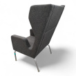 Drop loungestol med ottoman Grått - 3 / 4