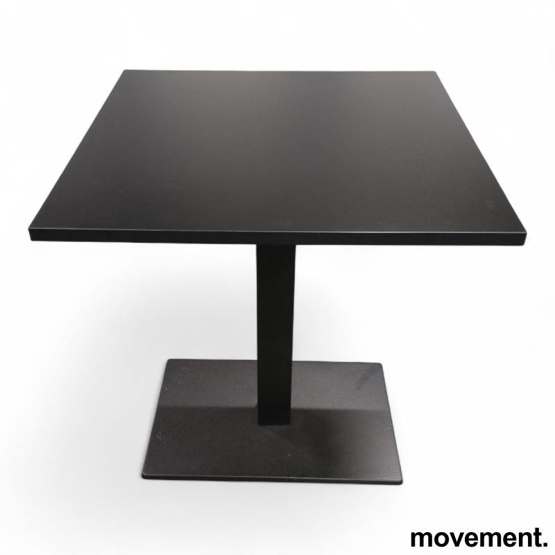 Inox kafebord 70x70cm Sort laminat, - 1 / 3