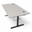 Hevsenk 160x80cm Hvit laminat, rund - 1 / 2