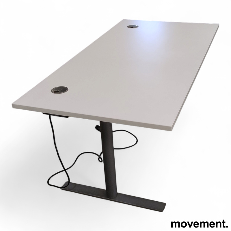 Hevsenk 160x80cm Hvit laminat, rund - 2 / 2