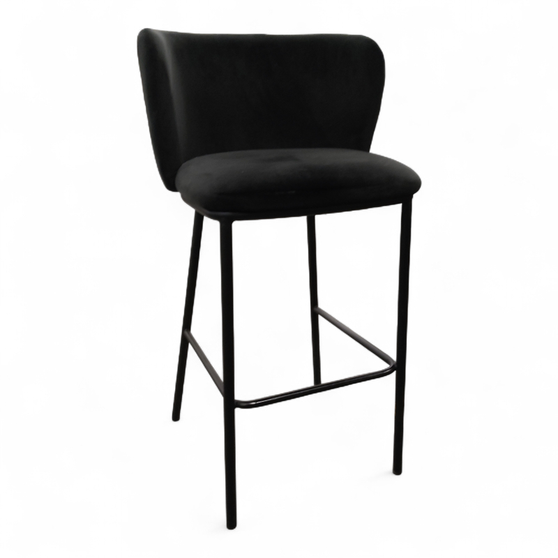 Kave barstol, 73cm Sort velour