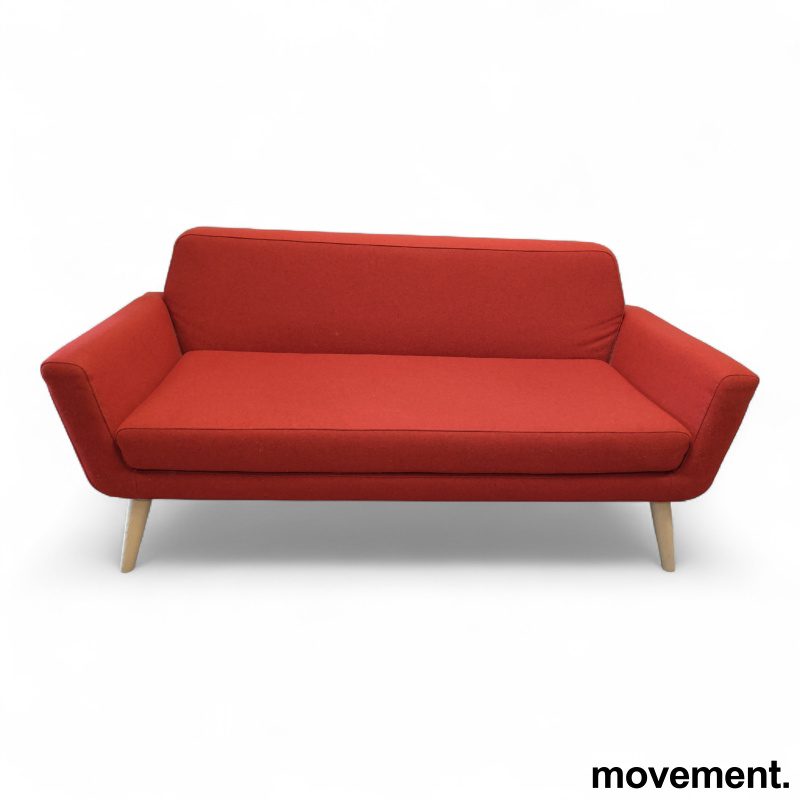 Scope 2-seter sofa Rødmelert stoff, - 1 / 2