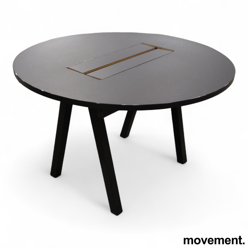 Lux møtebord Ø=120cm Sort linoleum, - 1 / 2
