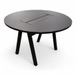 Lux møtebord Ø=120cm Sort linoleum, - 1 / 2
