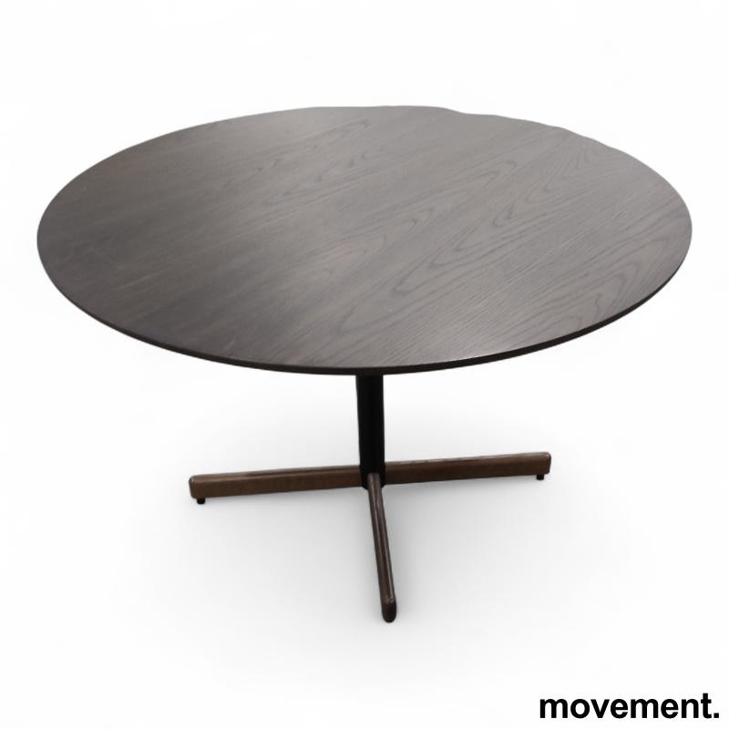 Myk møtebord Ø=120cm Brunbeiset - 1 / 2