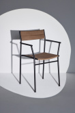 Vev dining chair with arm Black, - 2 / 2