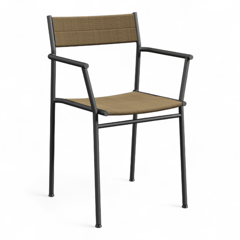 Vev dining chair with arm Black,