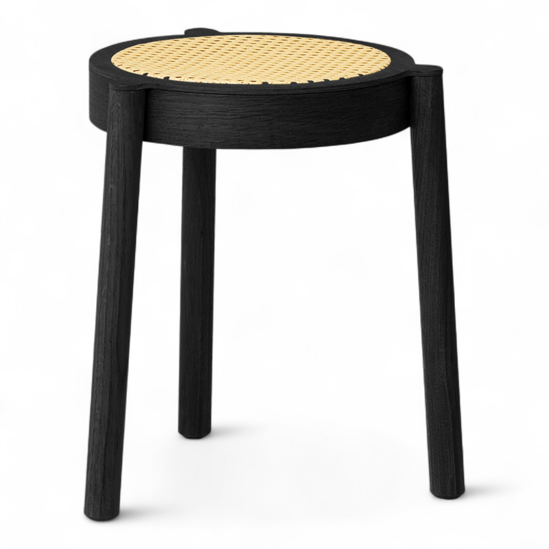Pal stool Black oak, light mesh,