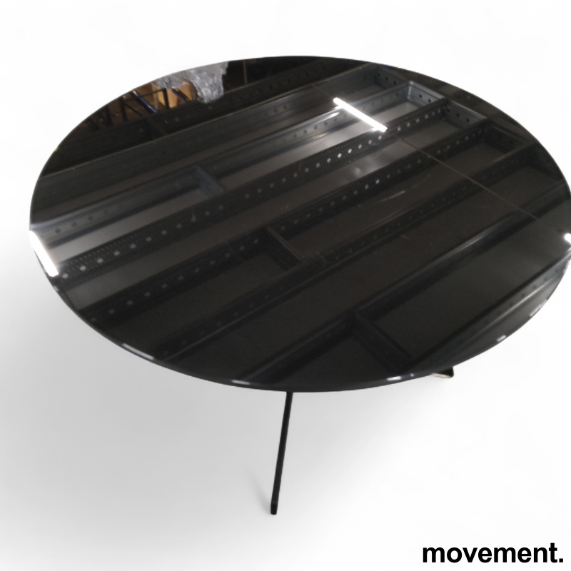 Space loungebord Ø=75cm Sort glass,