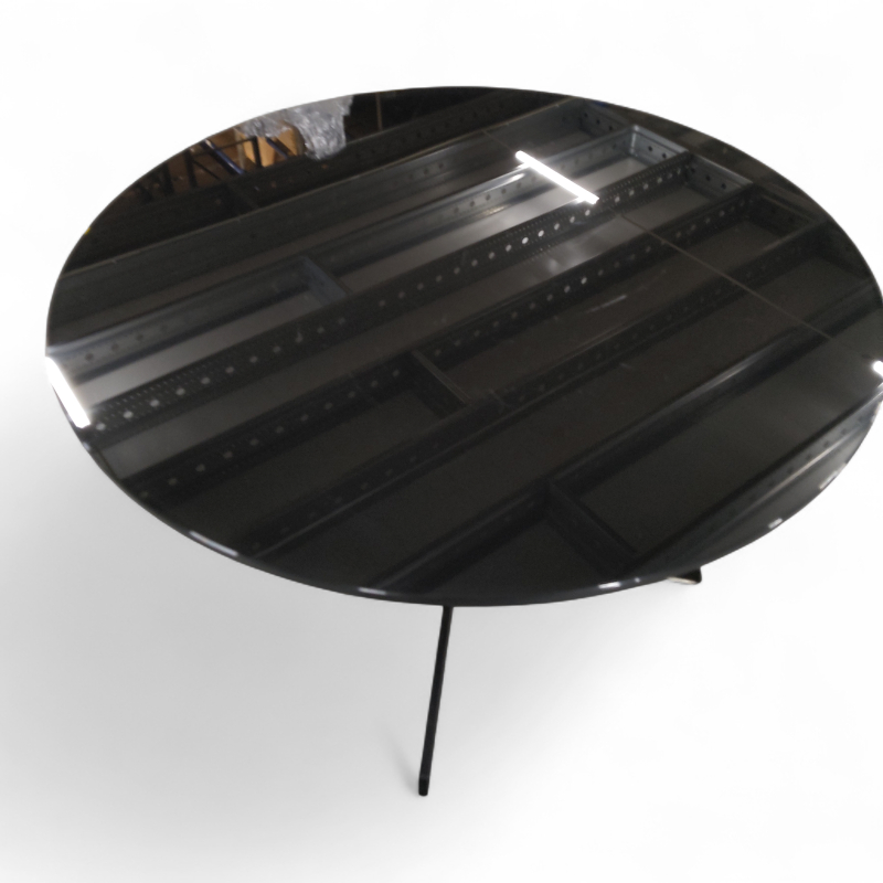 Space loungebord Ø=75cm Sort glass,
